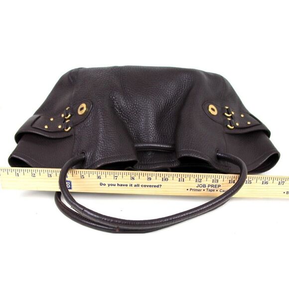 ROOMY Cole Haan DARK BROWN GENUINE LEATHER TOTE SHOULDER BAG HANDBAG PURSE - Picture 15 of 16